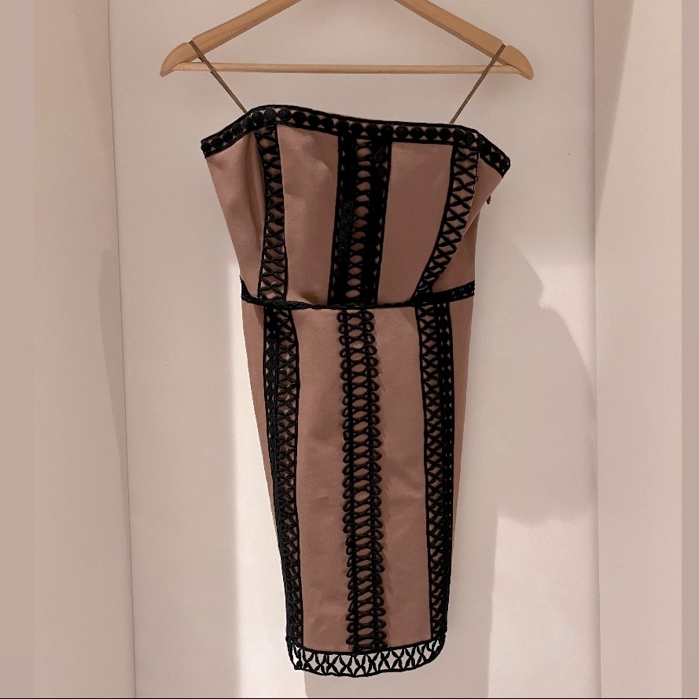 Free people strapless embroidered dress.